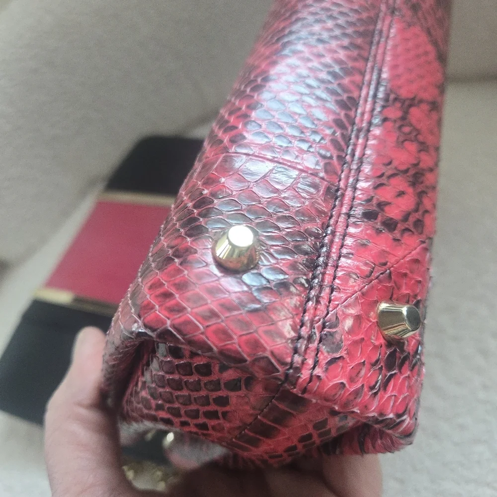 Jimmy Choo Snakeskin Shoulder Bag – Pink & Black EUC